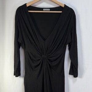 🎲 Wyeth  Elegant Black Knot Front knit Dress